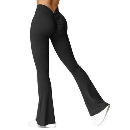 Flare Leg V-Cut High Waist Leggings