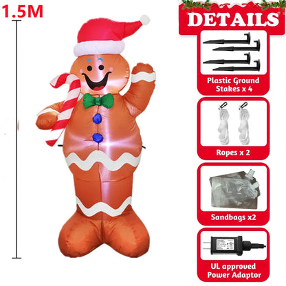 Inflatable Christmas Decorations with Built-in LED Lights