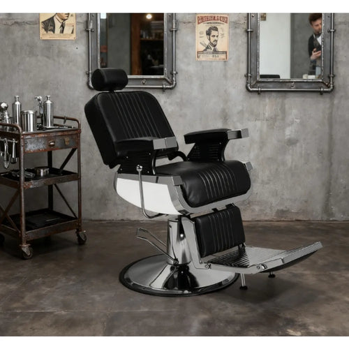 500 lbs Heavy-Duty Reclining Barber Chair 360° Swivel