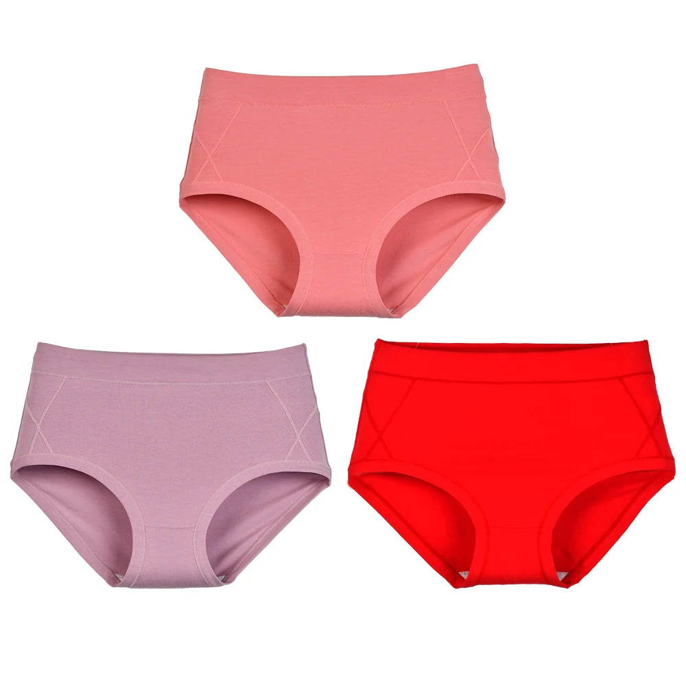 Women's High Waist Cotton Briefs (3-Pack)