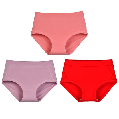 Women's High Waist Cotton Briefs (3-Pack)