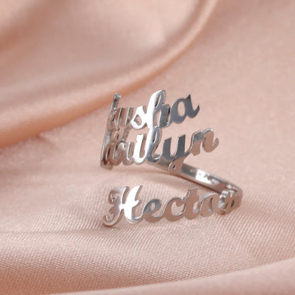 Double First Name Finger Ring