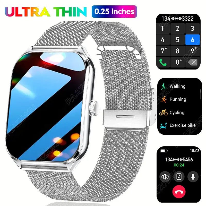 1.96" Ultra-thin Bluetooth Call Health Monitor Smartwatch