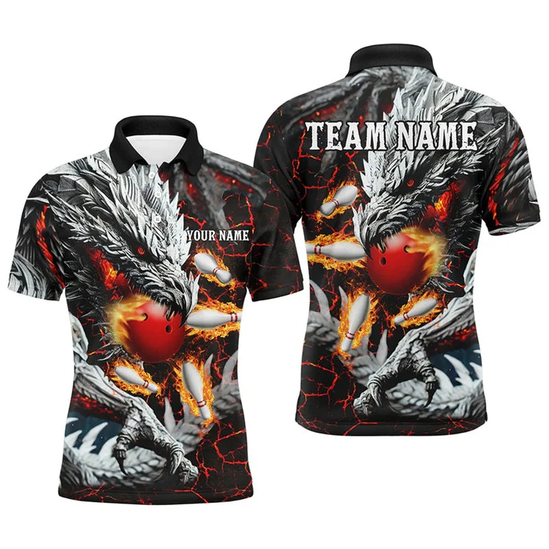 Men's Custom Astronaut Graphic Bowling Polo Shirt