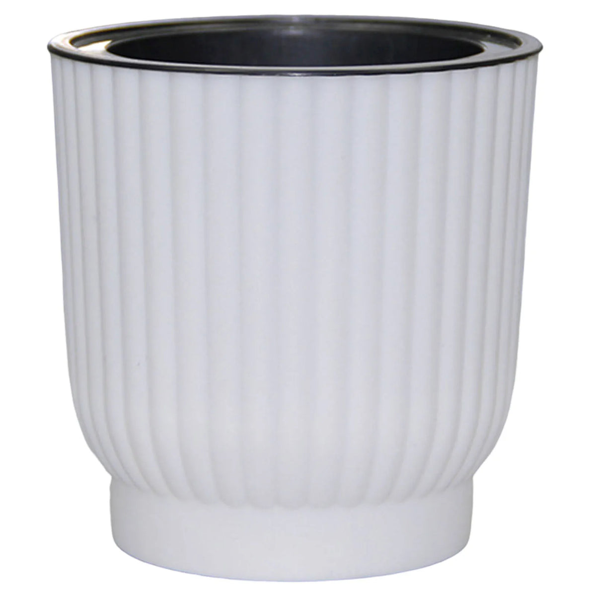 Modern White Round Self-Watering Desktop Plant Pot