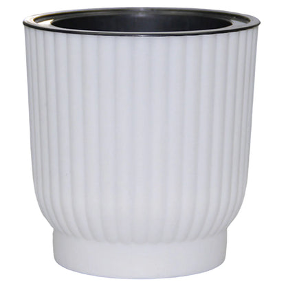 Modern White Round Self-Watering Desktop Plant Pot