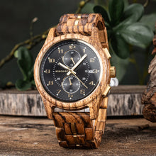 Wooden BOBO BIRD Chronograph Wristwatch with Luminous Hands