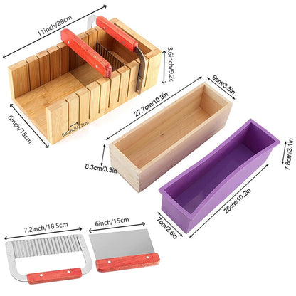DIY Handmade Silicone Soap Making Kit with Wood Box & Cutters