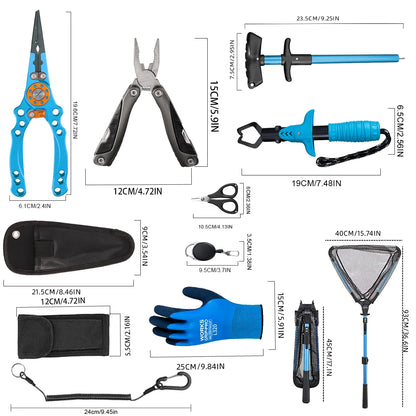 Aluminum Fishing Pliers & Landing Net Tackle Set