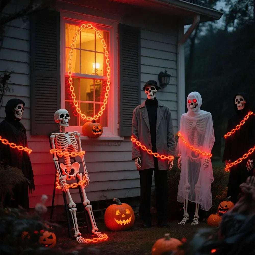 Halloween Light-Up Chain Prop String Lights with 8 Modes