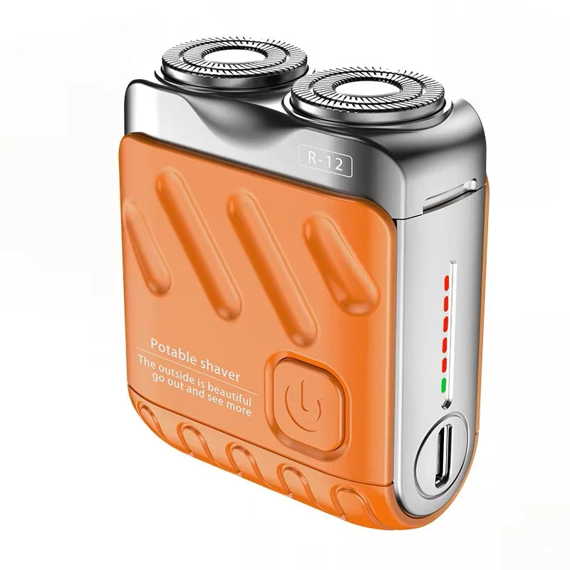 9000RPM Portable Mini Electric Shaver – Dual-Head Waterproof USB-C Travel Razor