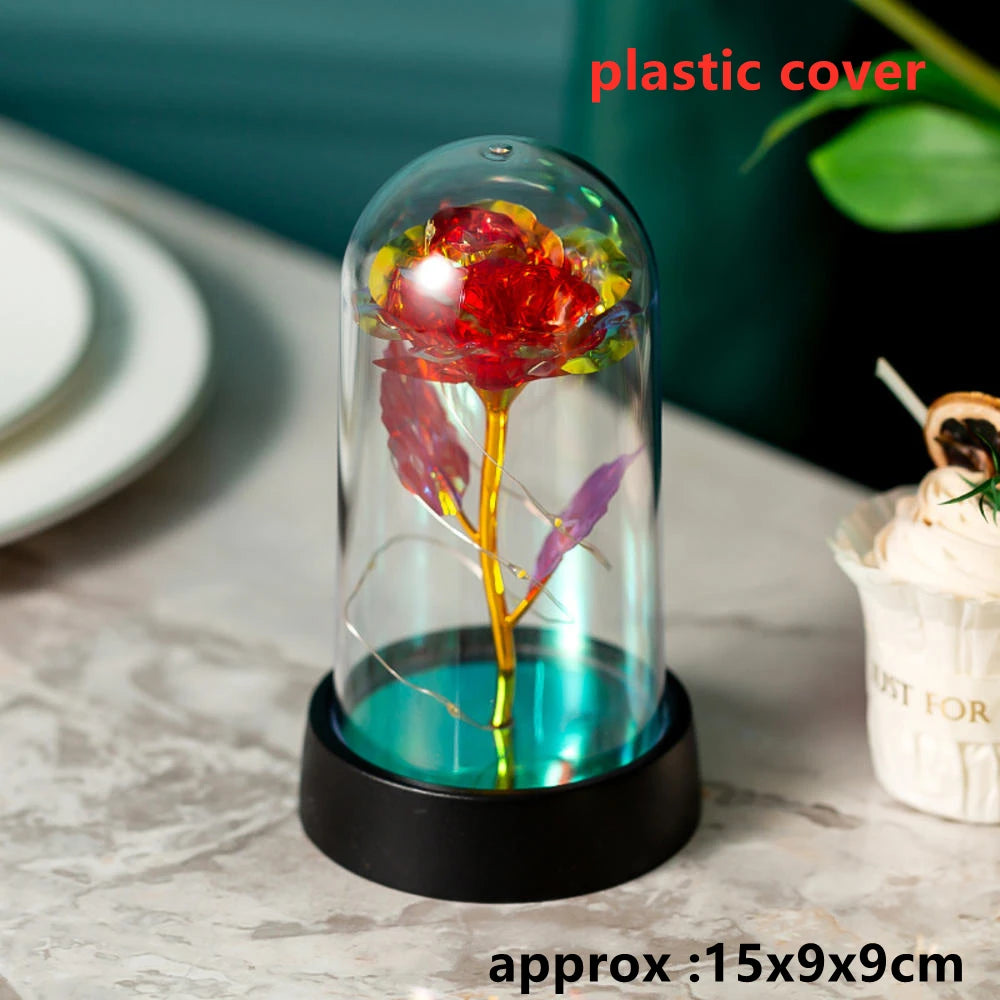 LED Galaxy Three Rose Artificial Flowers Gift without Battery