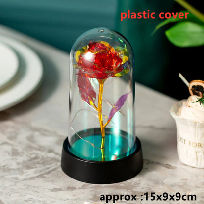 LED Galaxy Three Rose Artificial Flowers Gift without Battery