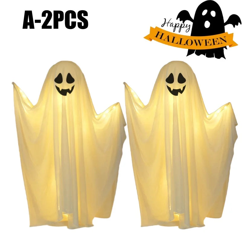 Life-Size Scary Standing Ghost Decor - Glow-in-the-Dark Halloween Outdoor Prop