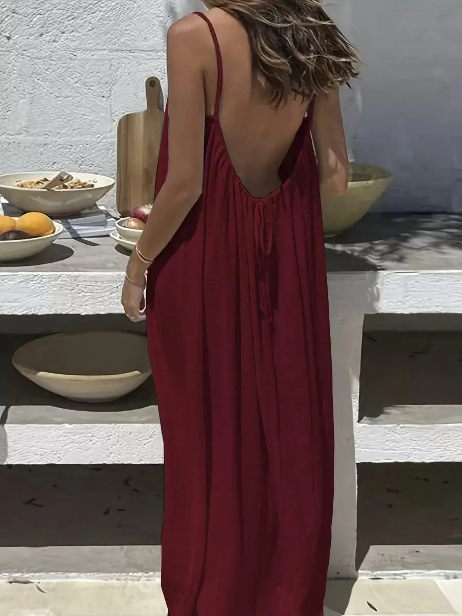 Backless Loose Design Coat-Like Dress