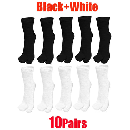 Unisex Japanese Style Cotton Tabi Two-Finger Socks