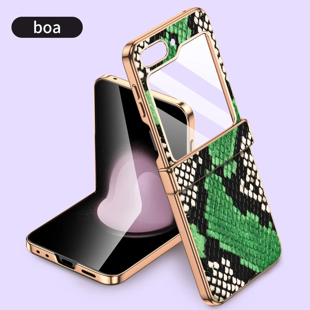 Luxury Genuine Cowhide Leather Case for Samsung Galaxy Z Flip Series