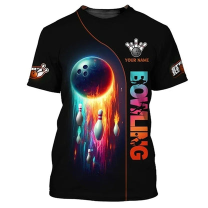 Men's Custom Name Bowling Pins Performance Jersey Shirt