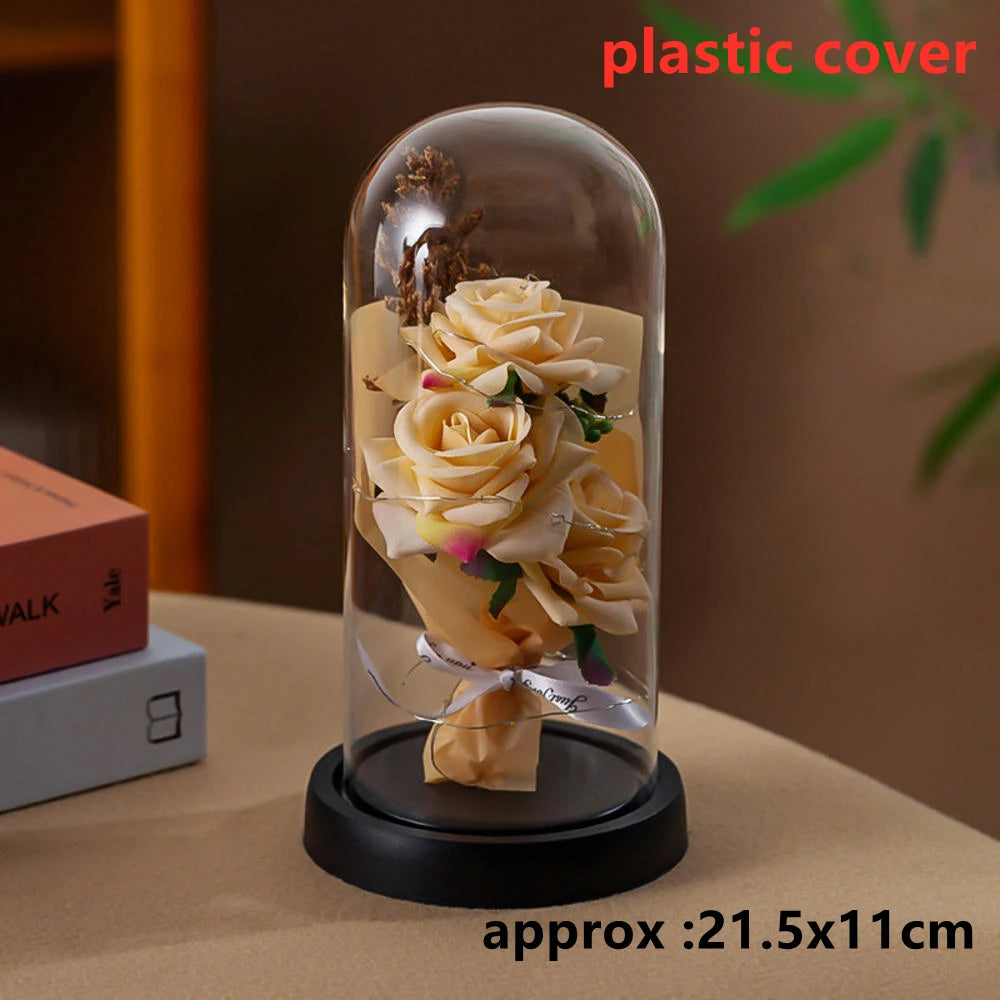 LED Galaxy Three Rose Artificial Flowers Gift without Battery