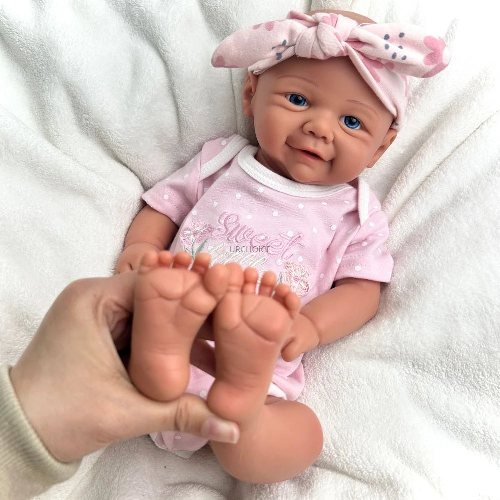 Handmade Painted 17" Silicone Reborn Baby Doll