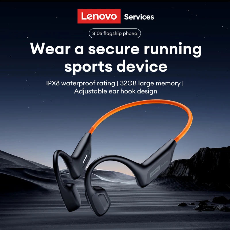 Lenovo S106 IPX8 Waterproof Bone Conduction Swimming Headphones