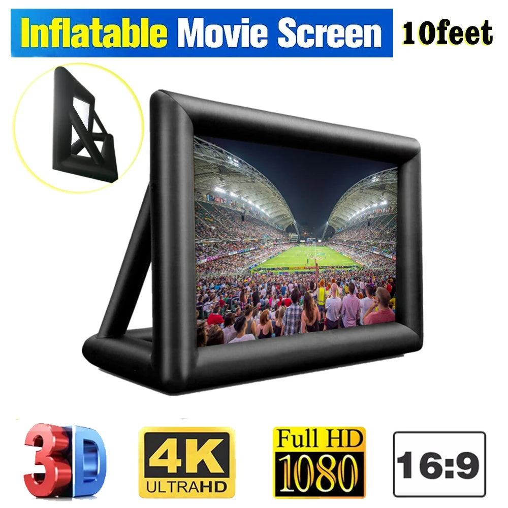 Outdoor Giant Inflatable Blow Up Home Theater Projection Screen With Blower & Accessories