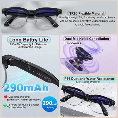 8MP Ultra-Wide HD Camera Smart Glasses