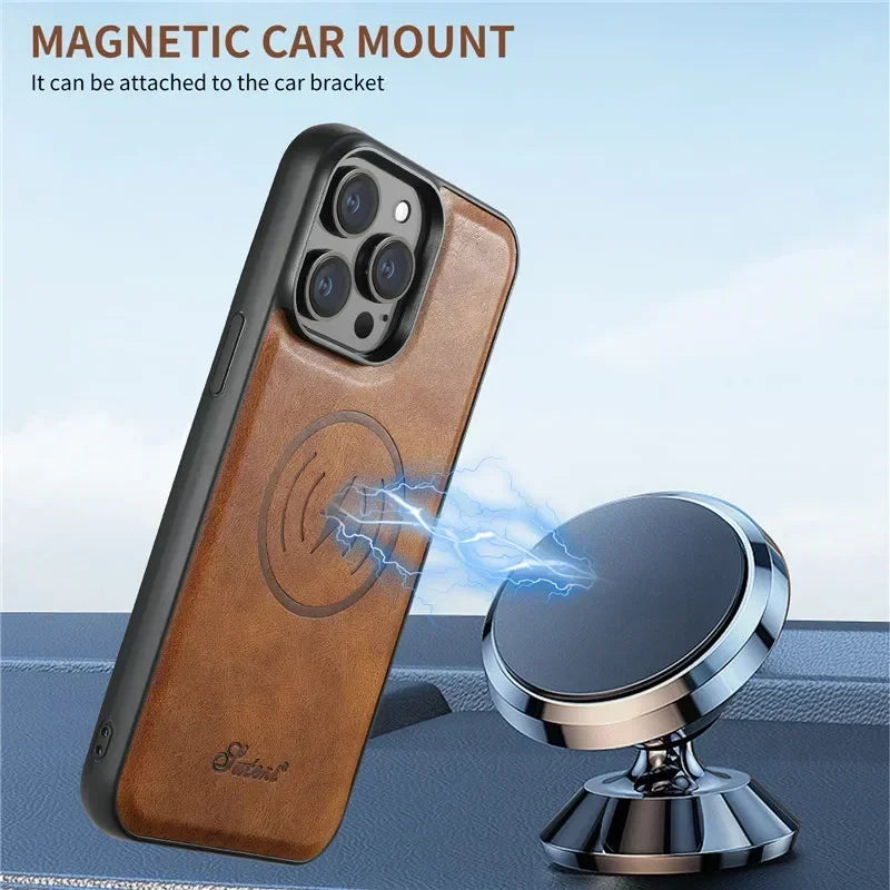 2-in-1 Detachable Magnetic MagSafe Wallet Leather Phone Case for iPhone