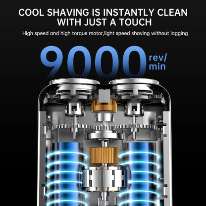 9000RPM Portable Mini Electric Shaver – Dual-Head Waterproof USB-C Travel Razor