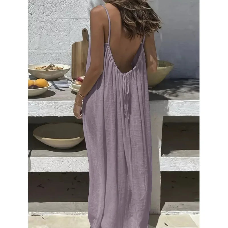 Strapless Backless Long Loose Dress