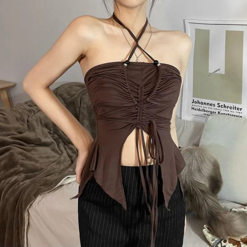 Slim Fit Off Shoulder Sleeveless Cami Top