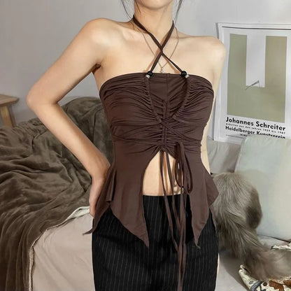 Slim Fit Off Shoulder Sleeveless Cami Top