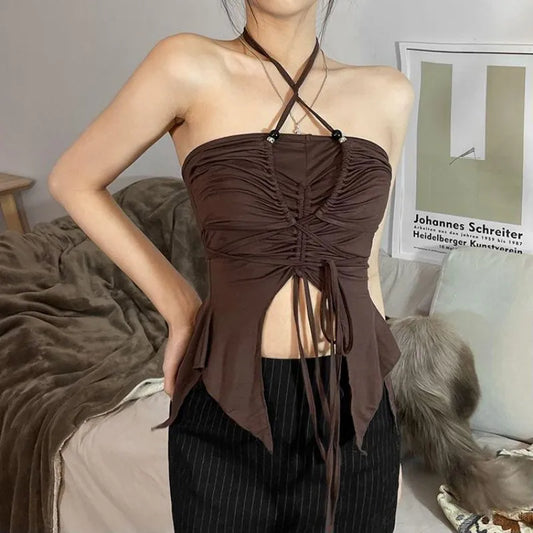 Slim Fit Off Shoulder Sleeveless Cami Top