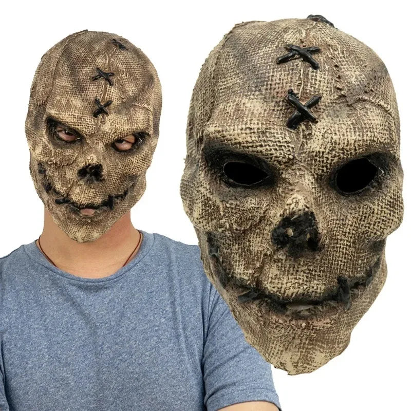 Scarecrow Skull Latex Mask - Horror Halloween Cosplay Mask