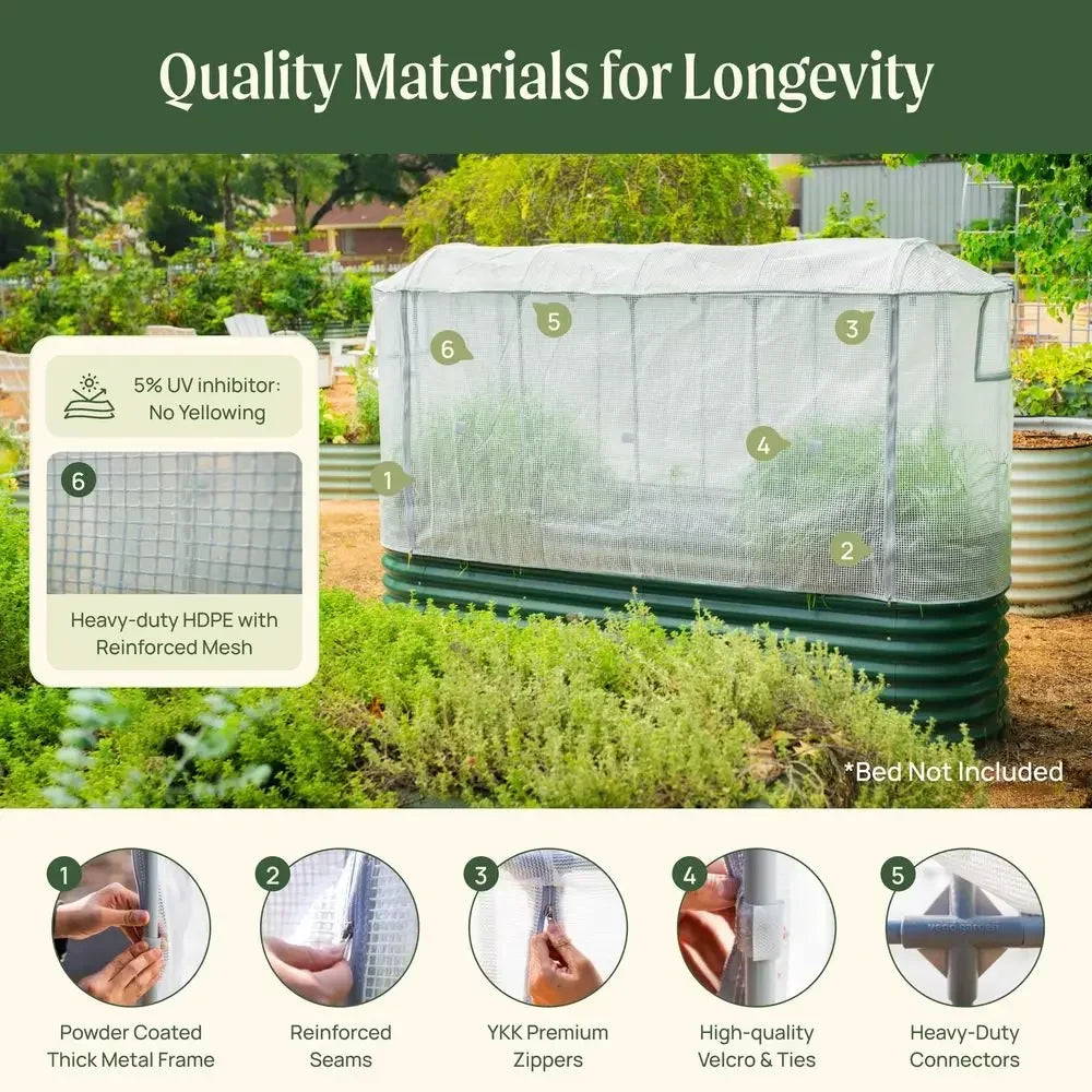 All-Weather Garden Frost Cover System (2-Pack) – Raised Bed Greenhouse Cover