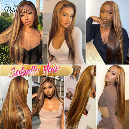 Highlight 13x4 Straight Lace Frontal Human Hair Wig