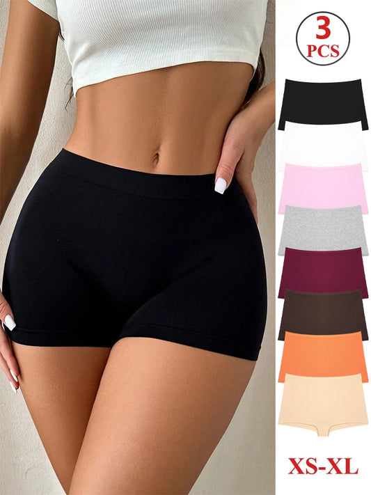 FINETOO 3PCS Cotton Boyshorts