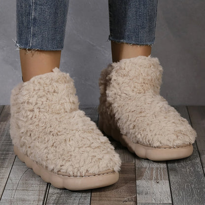 Warm Solid Color Slipper Boots