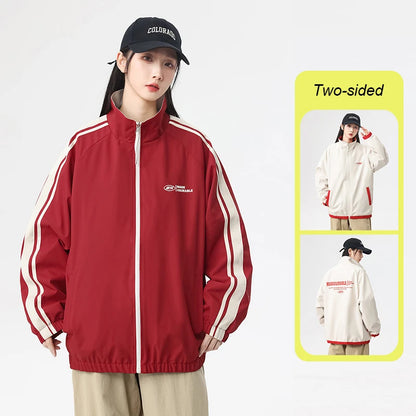 Unisex Reversible Outdoor Windproof Jacket – Splashproof Double-Sided Coat