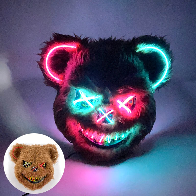 Novelty LED Bloody Furry Bunny Rabbit Bear Mask