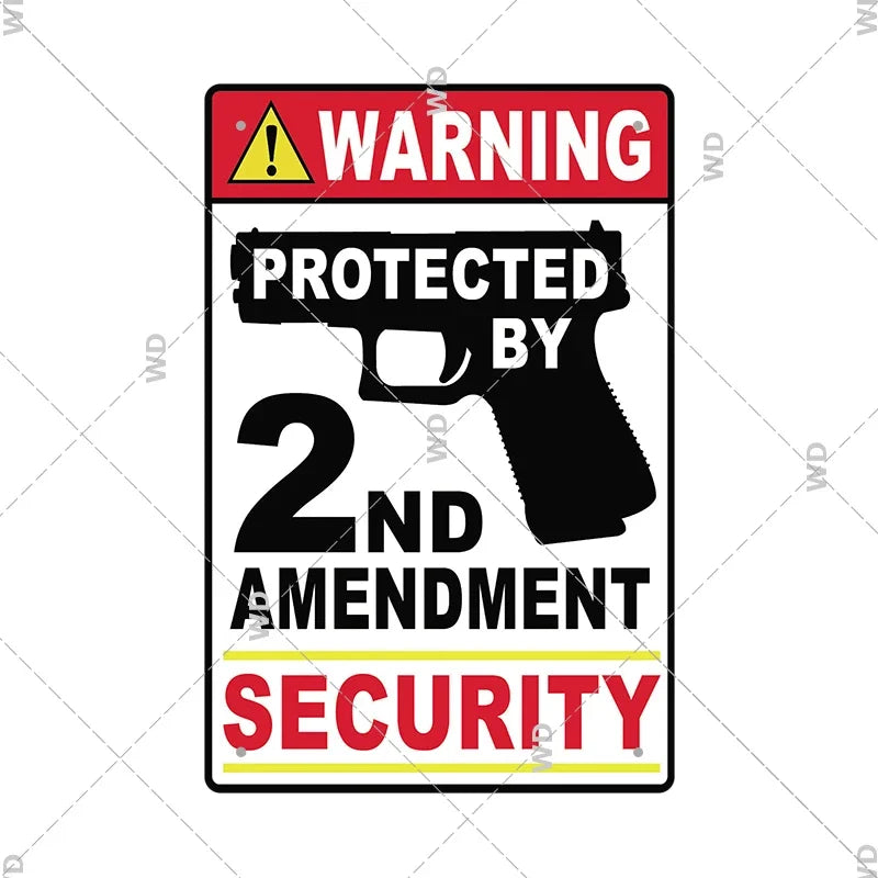 Warning Tin Sign - Vintage Private Property & Security Wall Plaque