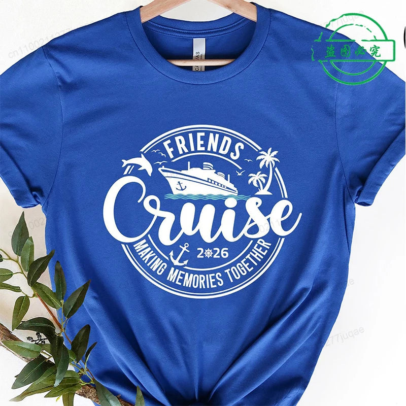 Women’s Cruise Squad 2026 Graphic T-Shirt – Casual Short Sleeve Vacation Tee
