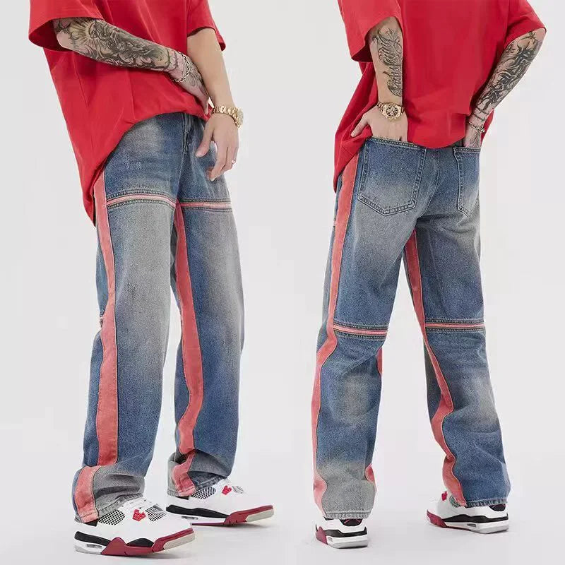 Distressed Vibe Bell Bottom Clean Fit Woodworking Jeans