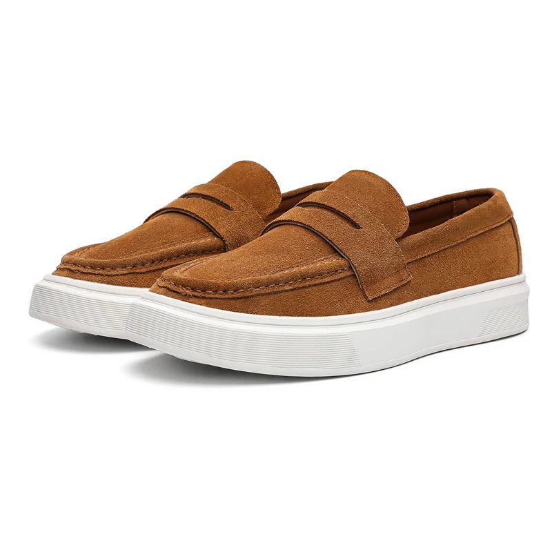 DIMANYU Men's Genuine Leather Slip-On Loafers