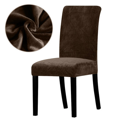 Luxurious Soft Velvet Stretch Chair Covers – Universal Slipcover Protector for Dining Room, Hotel & Office
