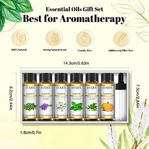 EUQEE 6 Bottles Essential Oils Set