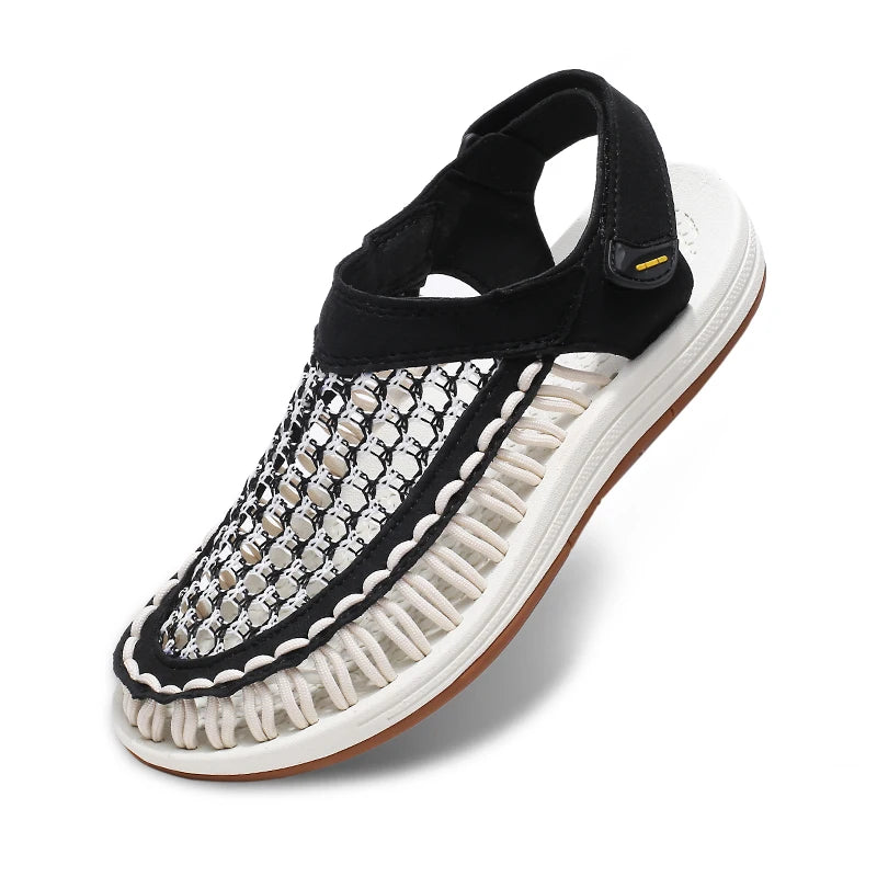 Men’s Hand-Woven Gladiator Sandals – Non-Slip Casual Outdoor Waders & Beach Platform Sandals