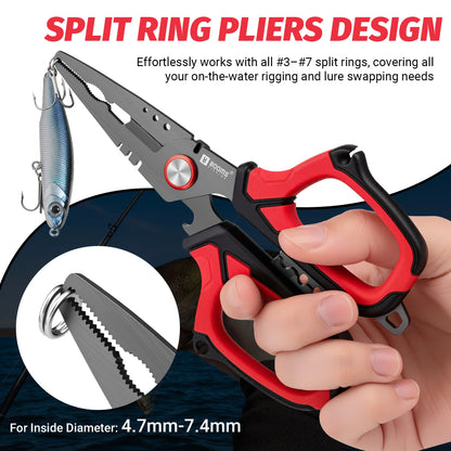 Booms Fishing H07 16cm Stainless Steel Split Ring Pliers & Hook Remover