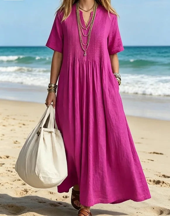 Women's Elegant A-Line Mesh Accent Dress