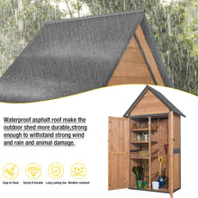 Outdoor Storage Shed Cabinet with Metal Frame for Stability